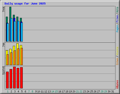 Daily usage for June 2025