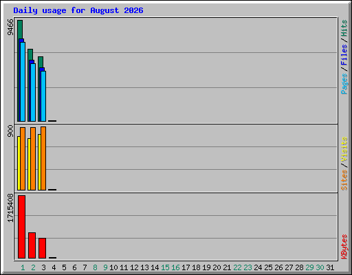 Daily usage for August 2026