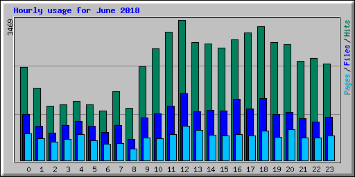 Hourly usage for June 2018