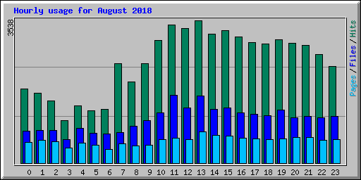 Hourly usage for August 2018