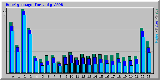 Hourly usage for July 2023