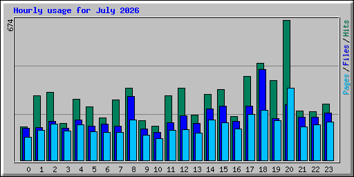 Hourly usage for July 2026